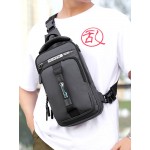 Men USB Charging Multi-carry Outdoor Waterproof Crossbody Bag Chest Bag Sling Bag