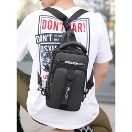 Men USB Charging Multi-carry Outdoor Waterproof Crossbody Bag Chest Bag Sling Bag