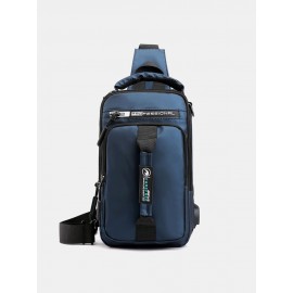 Men USB Charging Multi-carry Outdoor Waterproof Crossbody Bag Chest Bag Sling Bag