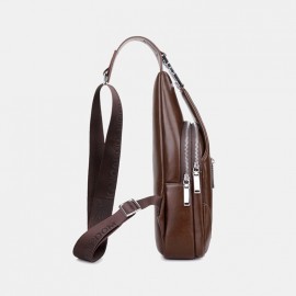 Men USB Charging Multi-pocket Large Capacity Waterproof Business Crossbody Bag Chest Bag Sling Bag
