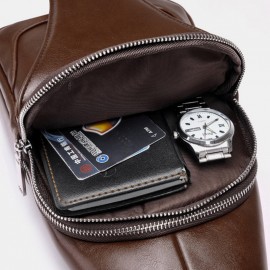 Men USB Charging Multi-pocket Large Capacity Waterproof Business Crossbody Bag Chest Bag Sling Bag