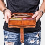 Men Vintage Card Holder Solid Phone Bag Long Wallet