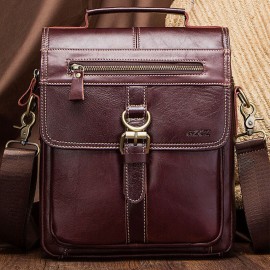 Men Vintage Genuine Leather Business Crossbody Bag