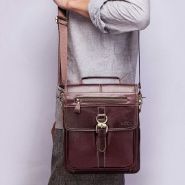 Men Vintage Genuine Leather Business Crossbody Bag