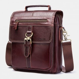 Men Vintage Genuine Leather Business Crossbody Bag