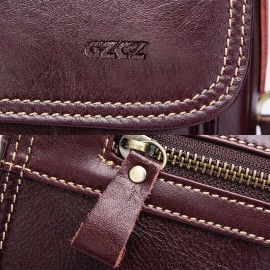 Men Vintage Genuine Leather Business Crossbody Bag
