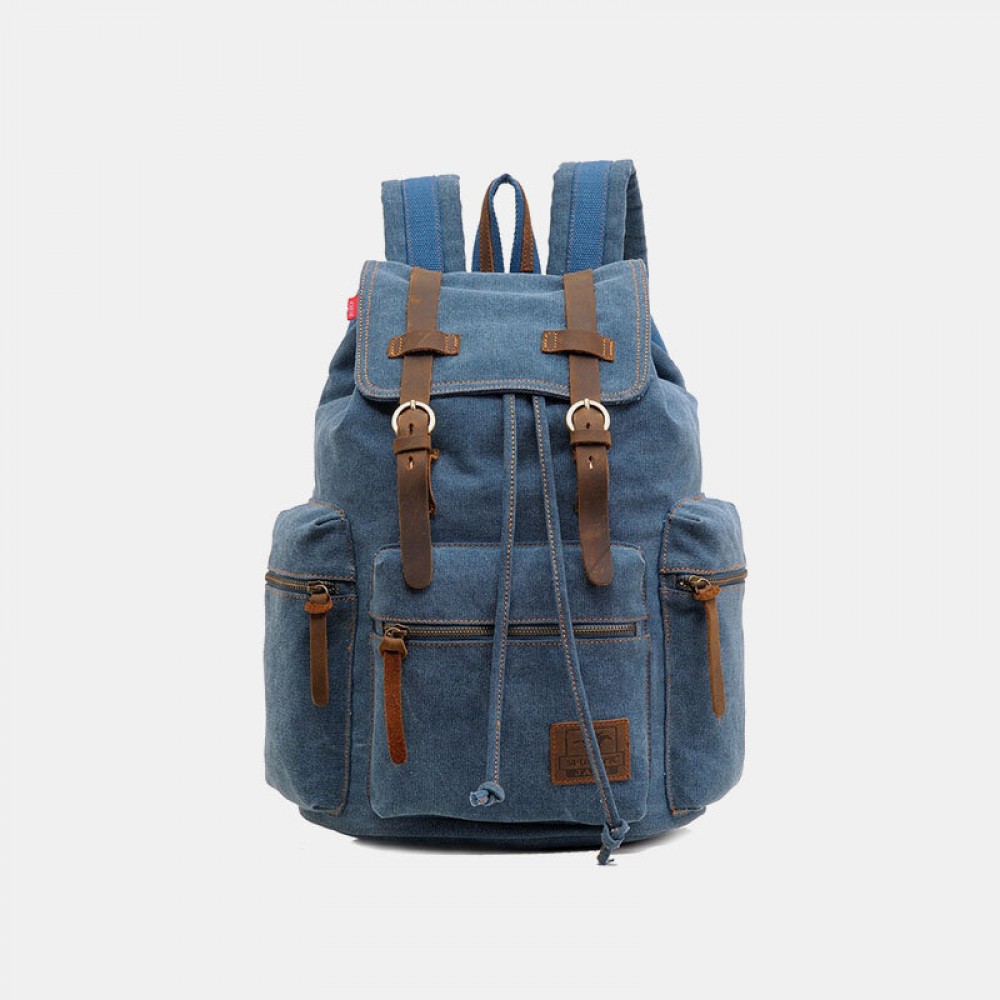 Men Vintage Waterproof Wear-resistant Outdoor Travel Backpack