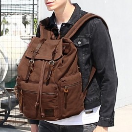 Men Vintage Waterproof Wear-resistant Outdoor Travel Backpack