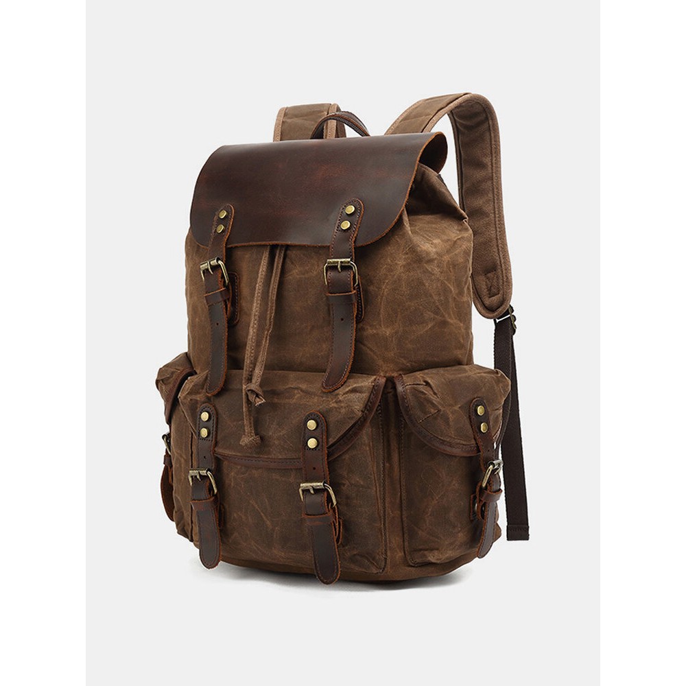 Men Waterproof Canvas Retro Computer Backpack