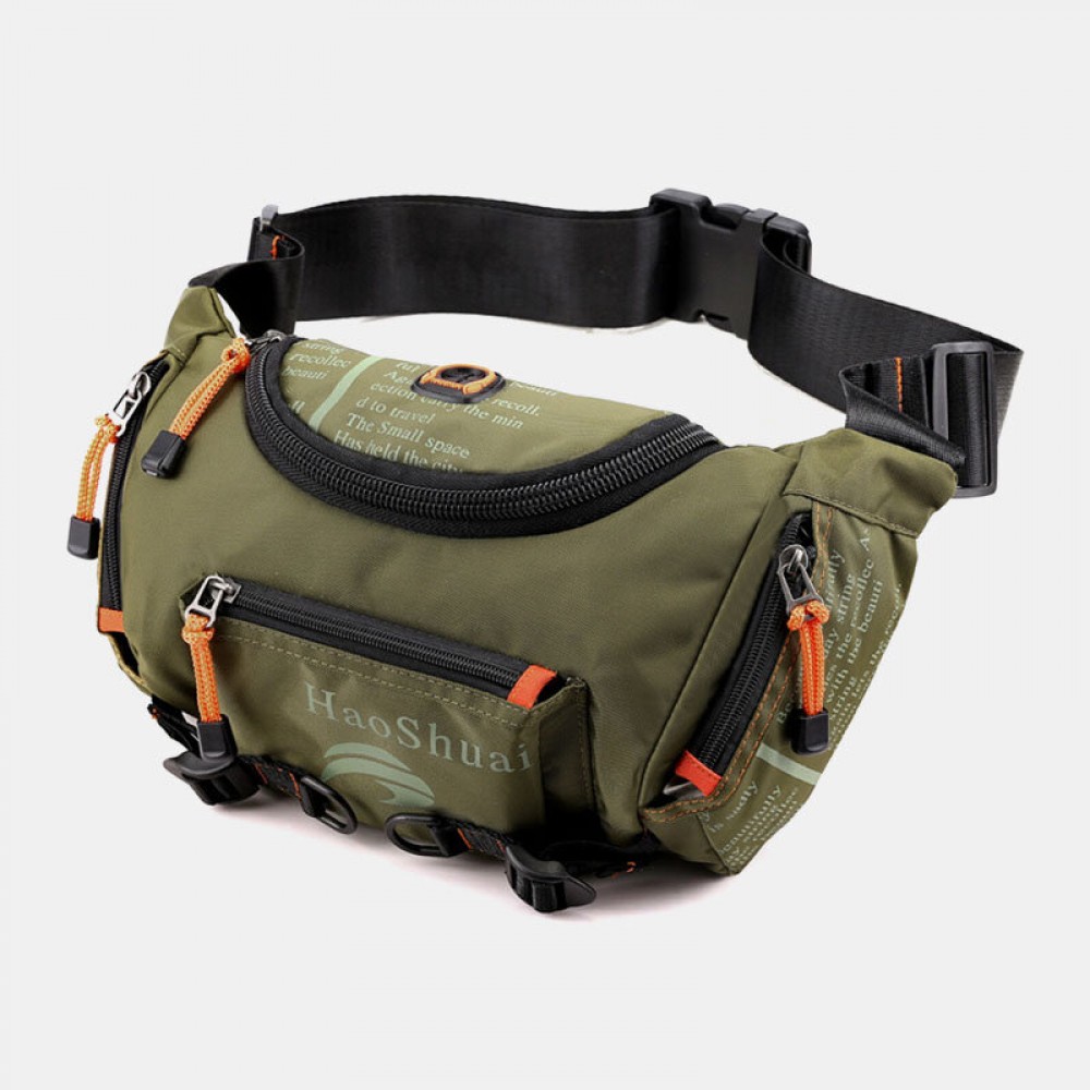 Men Waterproof Outdoor Headphone Plug Crossbody Bag Chest Bag Sling Bag