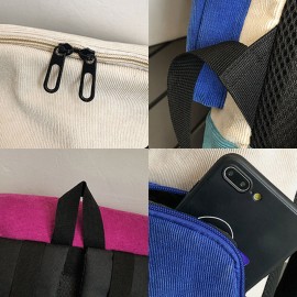 Men Women Corduroy Patchwork Multi-pocket Backpack