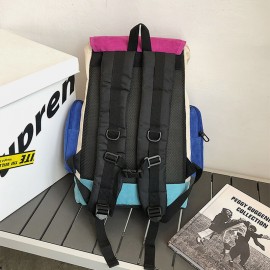 Men Women Corduroy Patchwork Multi-pocket Backpack