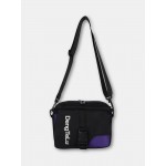 Men Women Polyester Letter Pattern Printed Patchwork Crossbody Bag Mini Square Bag Phone Bag