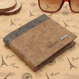 Men’s PU Leather Bifold Wallet ID Business Credit Card Holder