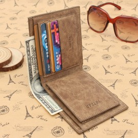 Men’s PU Leather Bifold Wallet ID Business Credit Card Holder