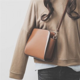 PU Leather Solid Crossbody Bag Casual Shoulder Bag For Women