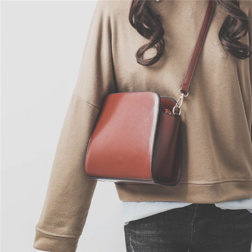 PU Leather Solid Crossbody Bag Casual Shoulder Bag For Women
