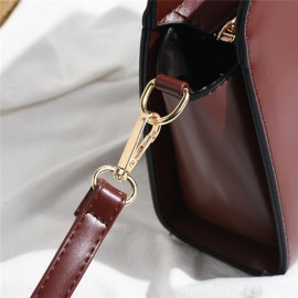 PU Leather Solid Crossbody Bag Casual Shoulder Bag For Women