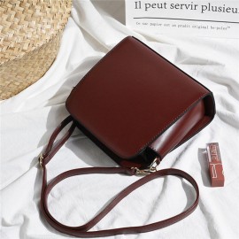 PU Leather Solid Crossbody Bag Casual Shoulder Bag For Women