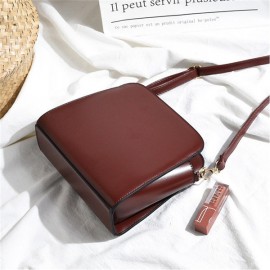 PU Leather Solid Crossbody Bag Casual Shoulder Bag For Women