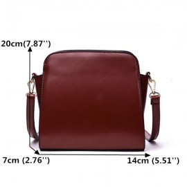 PU Leather Solid Crossbody Bag Casual Shoulder Bag For Women