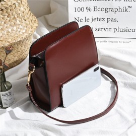 PU Leather Solid Crossbody Bag Casual Shoulder Bag For Women