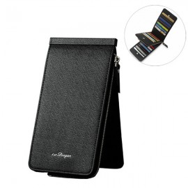 PU Leather Trifold Wallet 26 Card Slots Casual Business Card Pack For Men