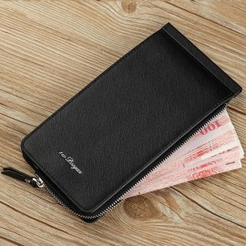 PU Leather Trifold Wallet 26 Card Slots Casual Business Card Pack For Men