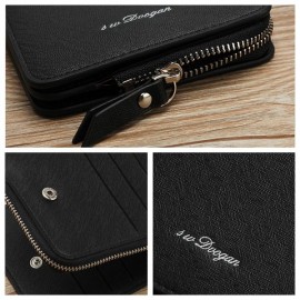 PU Leather Trifold Wallet 26 Card Slots Casual Business Card Pack For Men