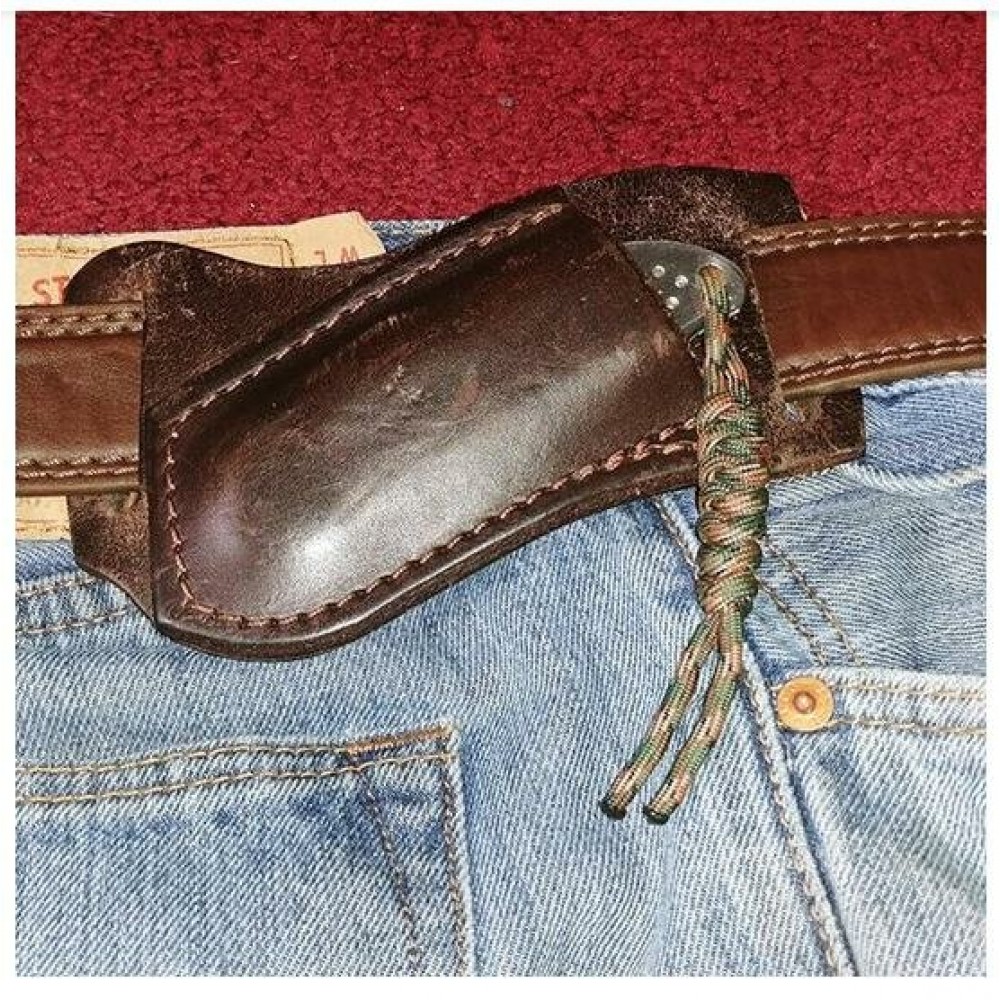 Pancake Style Trapper Multitool Men Belt Sheath