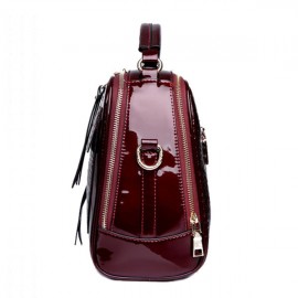 Patent Leather Crocodile Pattern Handbag Shell Solid Leisure Crossbody Bag