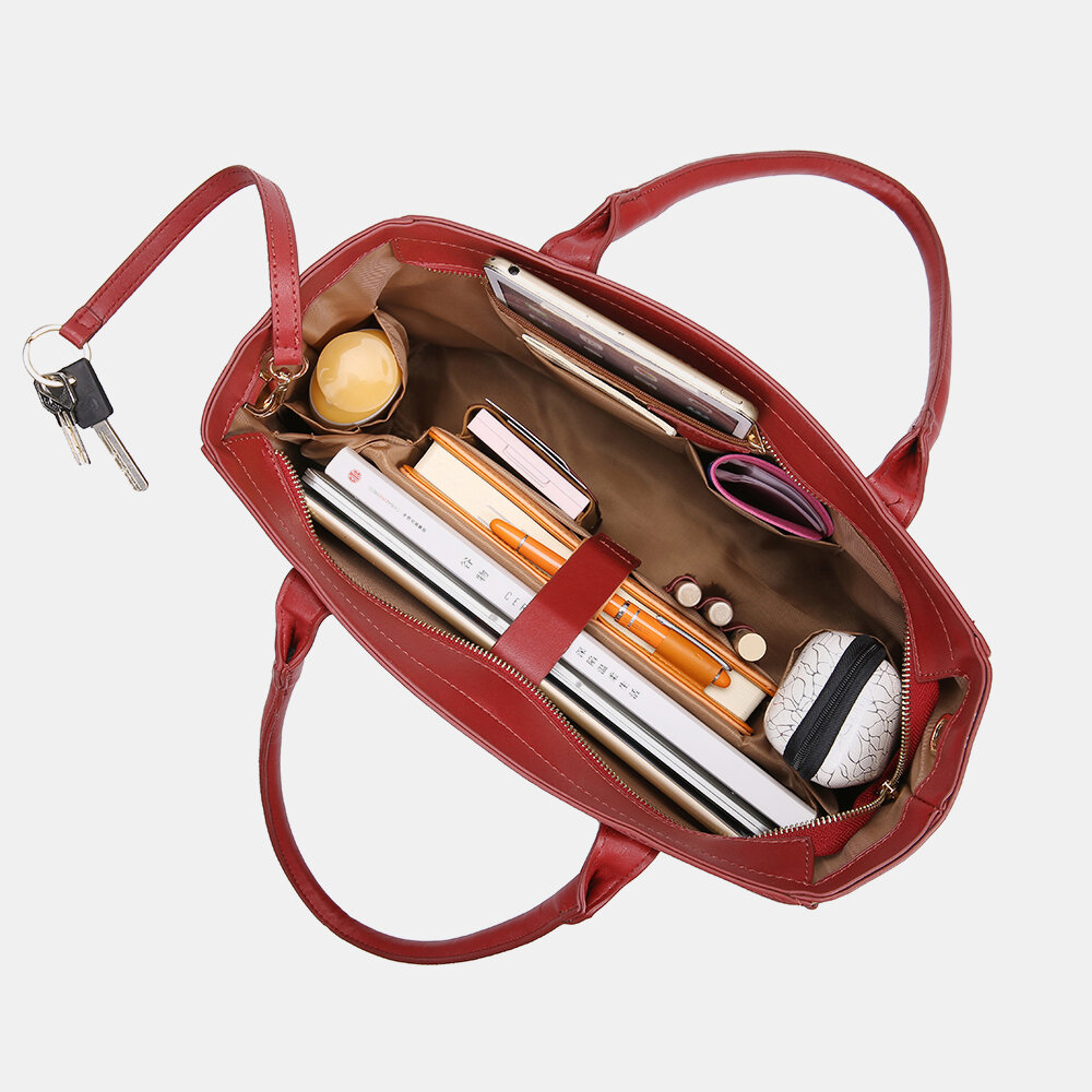 QUEENIE Casual Shopping Multifunction Handbag Ripple Shoulder Bag