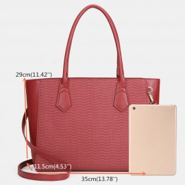 QUEENIE Casual Shopping Multifunction Handbag Ripple Shoulder Bag