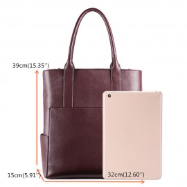 QUEENIE Women Casual Handbag 14 inch Laptop Shopping Solid Shoulder Bag