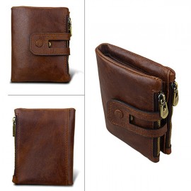 RFID Antimagnetic 11 Card Slots Vintage Genuine Leather Wallet For Men