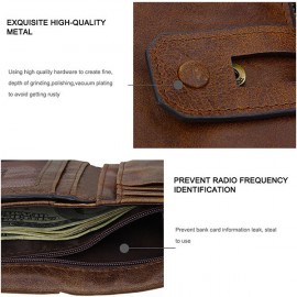 RFID Antimagnetic 11 Card Slots Vintage Genuine Leather Wallet For Men
