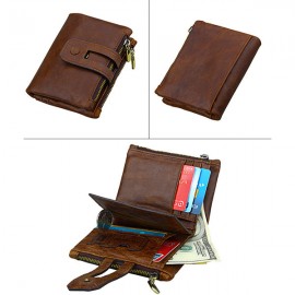 RFID Antimagnetic 11 Card Slots Vintage Genuine Leather Wallet For Men