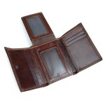 RFID Antimagnetic Genuine Leather Vintage Multi-Card Slots Tri-fold Wallet For Men