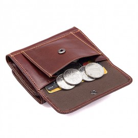 RFID Antimagnetic Genuine Leather Vintage Multi-Card Slots Tri-fold Wallet For Men