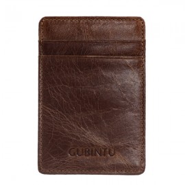 RFID Antimagnetic Genuine Leather Wallet 5 Card Slots Card Holder For Men