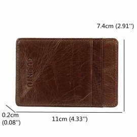 RFID Antimagnetic Genuine Leather Wallet 5 Card Slots Card Holder For Men