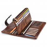 RFID Genuine Leather Casual 18 Card Slot Wallet Retro High Capacity Clutch Bags For Men