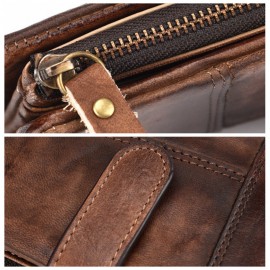 RFID Genuine Leather Casual 18 Card Slot Wallet Retro High Capacity Clutch Bags For Men