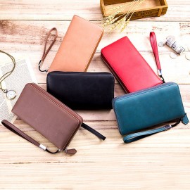 RFID Men And Women Genuine Leather 24 Card Slot Wallet Multifunction Passport Purse