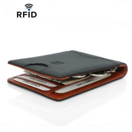 RFID Men Genuine Leather 9 Card Slot Card Holder Vintage Coin Purse