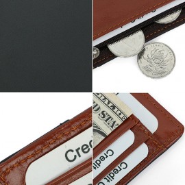 RFID Men Genuine Leather 9 Card Slot Card Holder Vintage Coin Purse