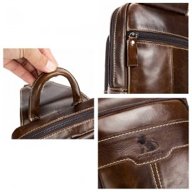 Retro Genuine Leather Sling Bag Business Chest Bag Crossbody Bag For Men