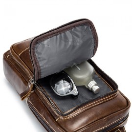 Retro Genuine Leather Sling Bag Business Chest Bag Crossbody Bag For Men