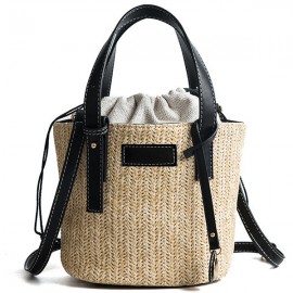 Straw Beach Bag Bucket Bag Handbag Shoulder Bag For Women
