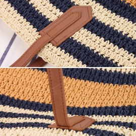 Striped Shoulder Bag Straw Beach Bag Handbag For Women